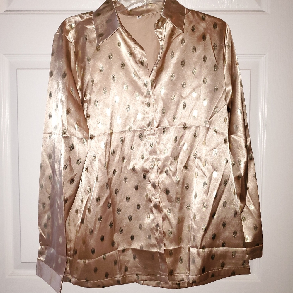 Silk-like Gold Blouse